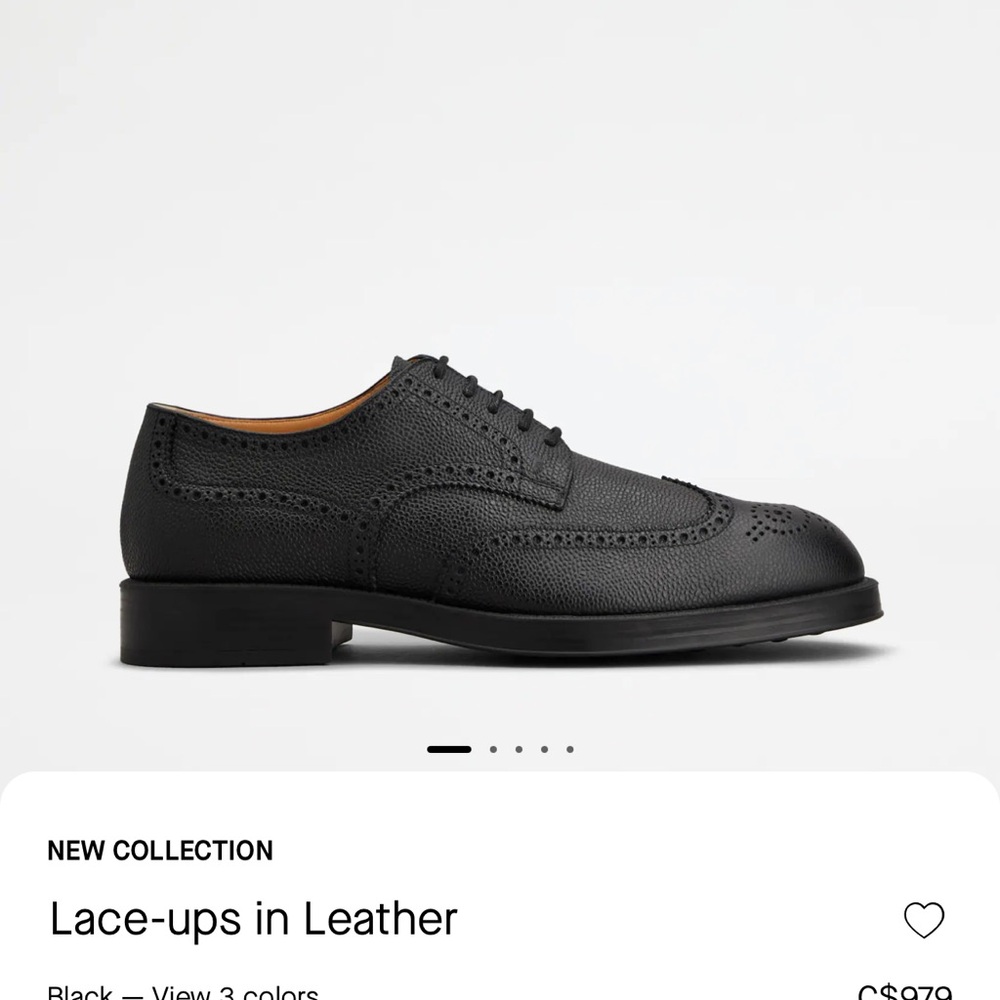 Tod’s Lace-Up Leather Dress Shoes – Size 7.5 (Brand New!) - Picture 4 of 4